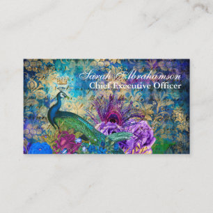 Peacock Peacocks Regal Beautiful Business Cards