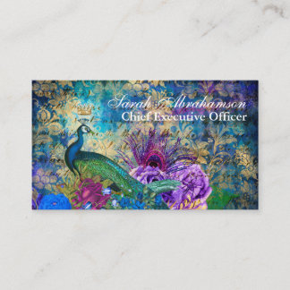 Peacock Peacocks Regal Beautiful Business Cards