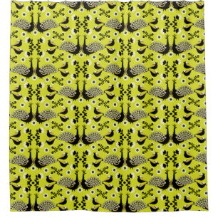 Peacock Peafowl Bird Folk Art       Shower Curtain