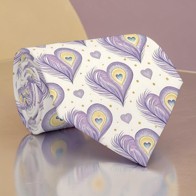 Peacock Peahen Pattern Necktie Tie (Creator Uploaded)