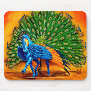 Peacock Pegasus Mouse Mat