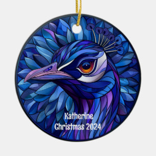 Peacock Personalised Christmas Ornament