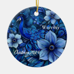 Peacock Personalized Christmas Ornament