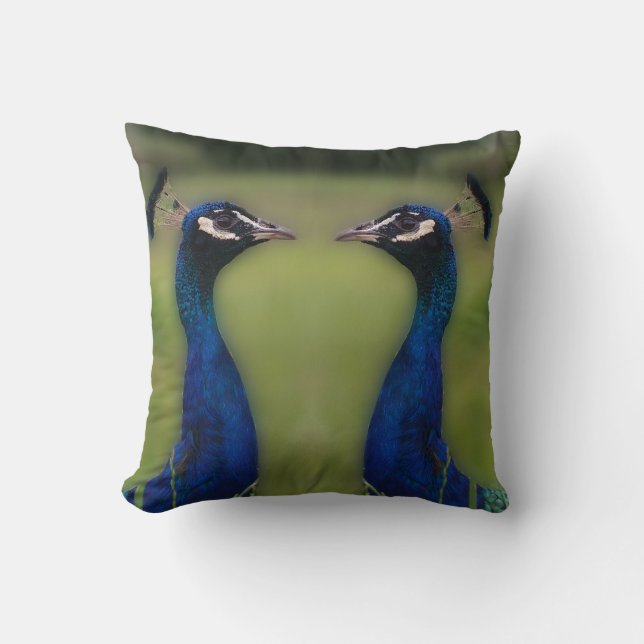 Peacock Photo Throw Cushion 41 cm x 41 c (Front)