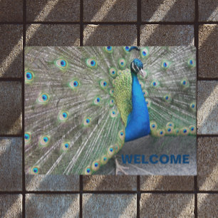 Peacock Photo Welcome Doormat