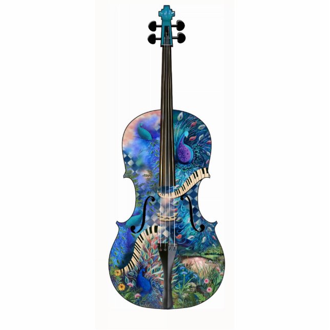 Peacock Piano Photo Sculpture Music Violin Cello (Front)