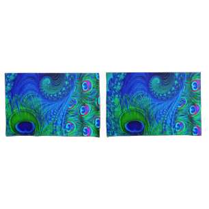 Peacock Pillow Cases Pair