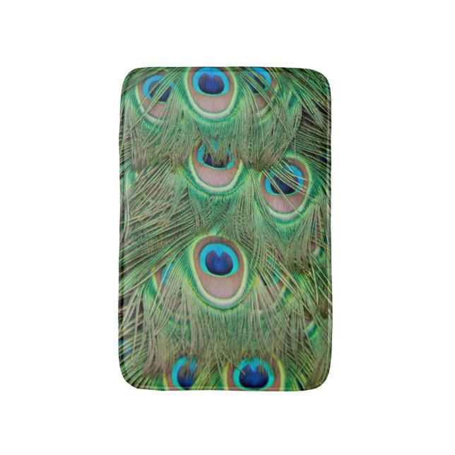 Peacock plumage bath mat (Front Vertical)