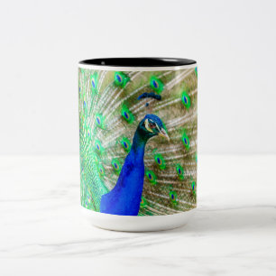 Peacock Plumage Two-Tone Coffee Mug