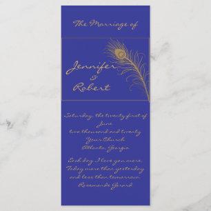 Peacock Plume in Gold and Navy Blue Program Programme
