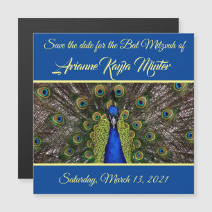 Peacock Plume Save the Date Magnetic Card