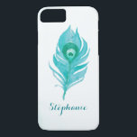 Peacock Plume Watercolor Case-Mate iPhone Case<br><div class="desc">This peacock feather cover is the perfect gift for a bride, bridesmaid, mother or a special friend. Personalise it with a name. This product is part of the Peacock Plume Wedding Collection which includes a range of wedding stationery and bridal gifts featuring this design. Please visit the collection page in...</div>
