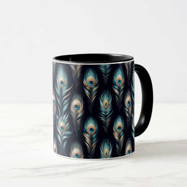 Peacock Plumes Mug (Front Right)