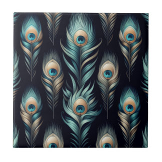 Peacock Plumes Tile