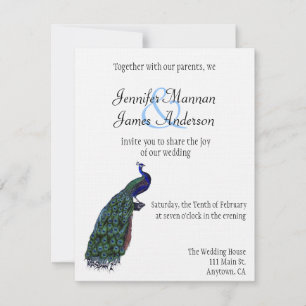 Peacock Plumes Wedding Invitation