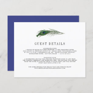 Peacock Poise   Wedding Guest Info Enclosure Card