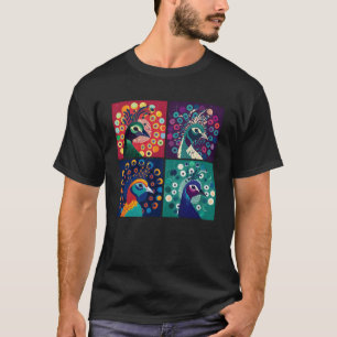 Peacock Pop Illustration Colourful Animal Women T-Shirt