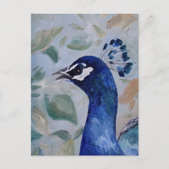 Peacock Portrait Postcard (Front)
