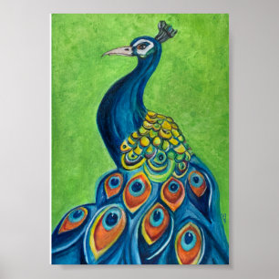 Peacock Premium Canvas Poster (5x7)