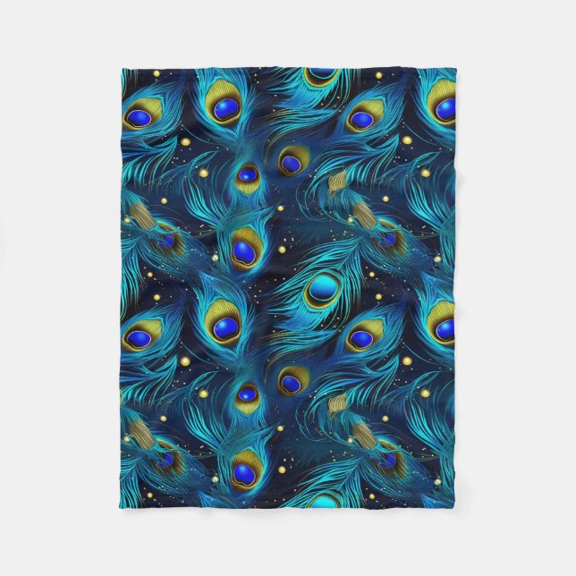 Peacock Pride Fleece Blanket (Front)