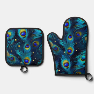 Peacock Pride Oven Mitt & Pot Holder Set