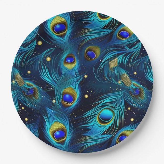 Peacock Pride Paper Plate (Front)