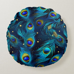 Peacock Pride Round Cushion