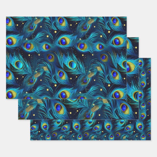 Peacock Pride Wrapping Paper Sheet (Set)