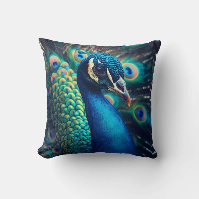 Peacock Profile Cushion (Front)