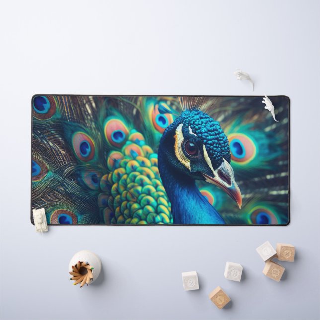 Peacock Profile Desk Mat (Kids Table)