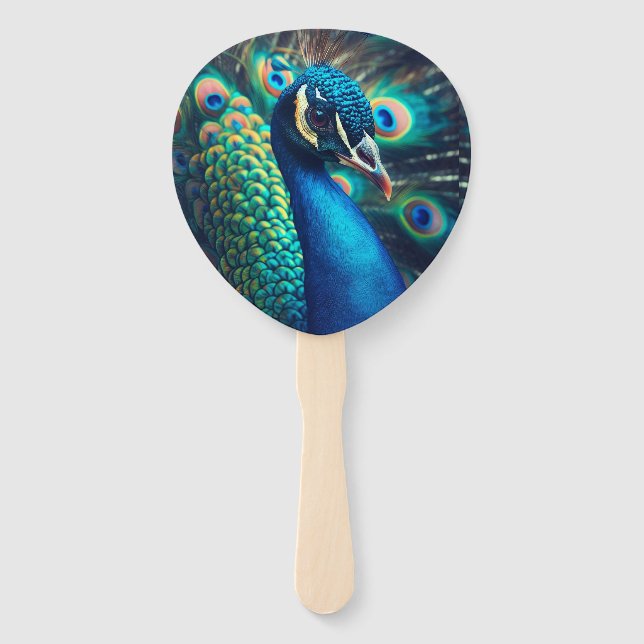 Peacock Profile Hand Fan (Front)