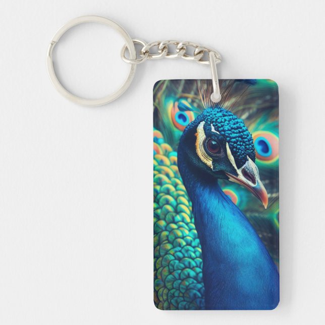 Peacock Profile Key Ring (Front)
