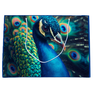 Peacock Profile Large Gift Bag