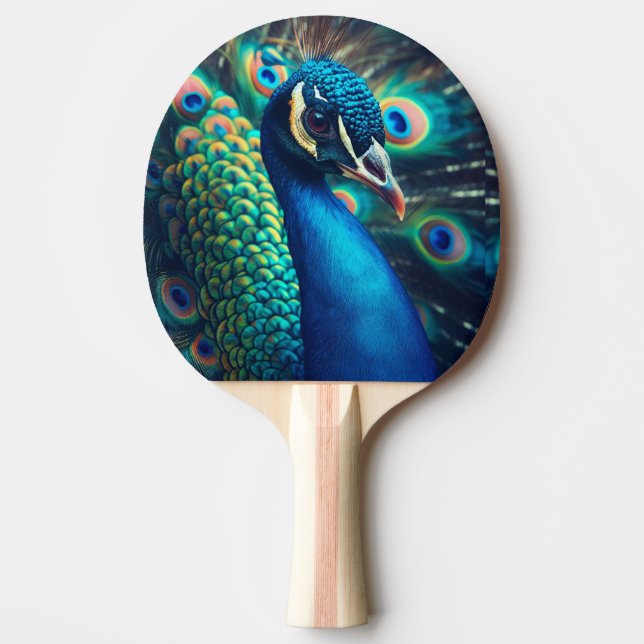 Peacock Profile Ping Pong Paddle (Front)