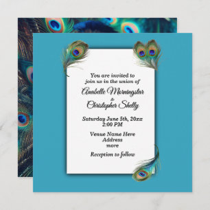 Peacock Profile Wedding Invitation