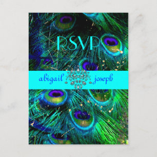 Peacock, psychedelic RSVP postcards