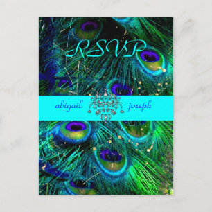 Peacock, psychedelic RSVP postcards