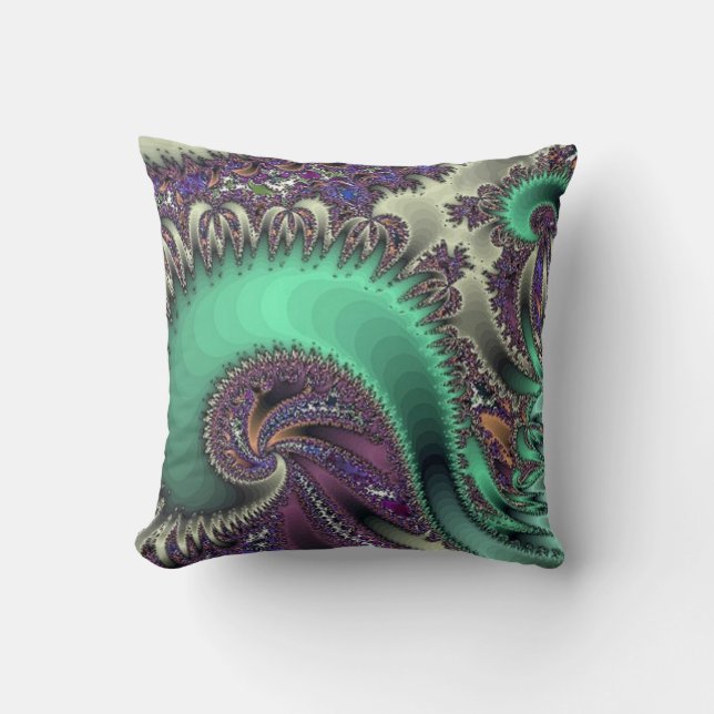 Peacock Purple Design Throw Pillow (Front)