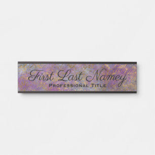 Peacock Purple Office Door Sign Elegant Name Plate