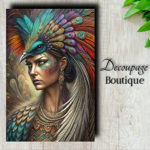 Peacock Queen Decoupage Tissue Paper