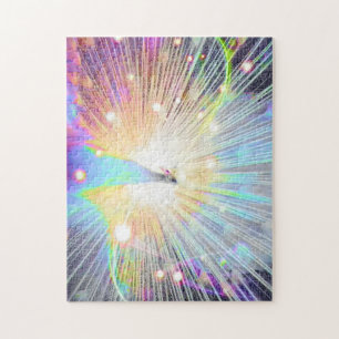 Peacock rainbow glitter beautiful sparkle pretty jigsaw puzzle