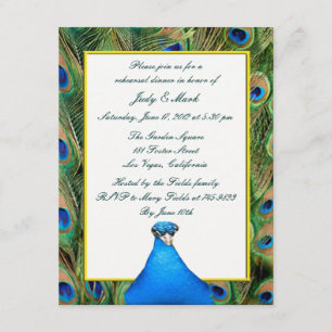 Peacock Rehearsal Dinner Invitation