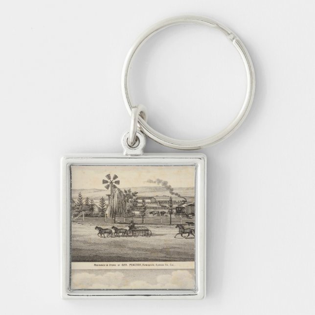 Peacock res, Willow Glen Key Ring (Front)