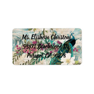 Peacock Return Address Labels Peacocks