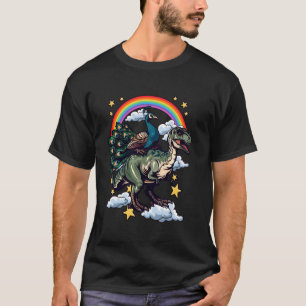 Peacock Riding a Dinosaur Dino T-Shirt