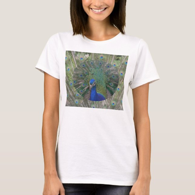Peacock Ringer Bird T-Shirt (Front)