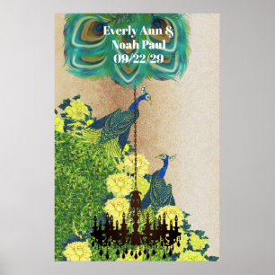 Peacock Roaring 20's Wedding Poster