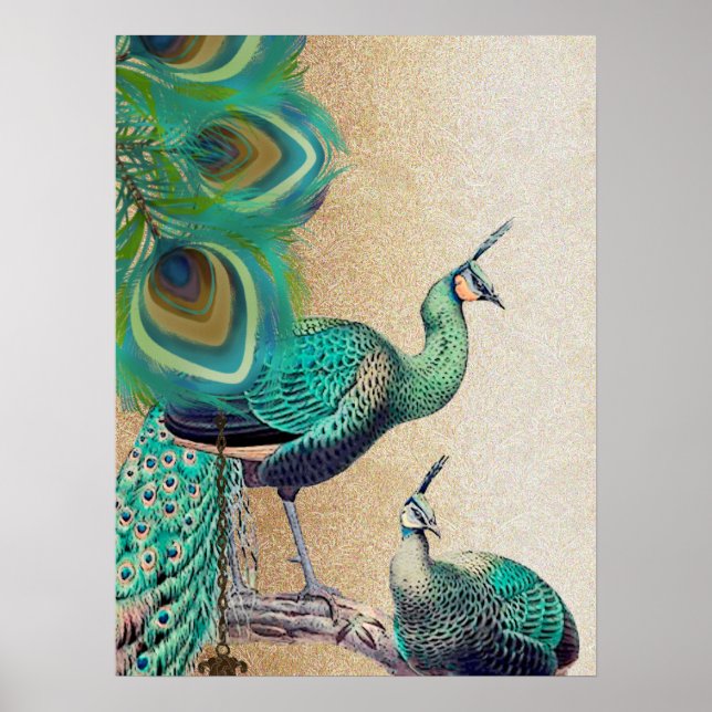 Peacock Roaring 20's Wedding Poster (Front)