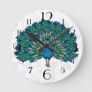 Peacock Round Clock