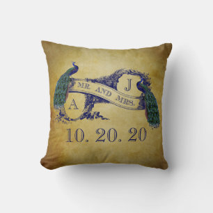 Peacock Rustic Wedding Sweetheart Pillow